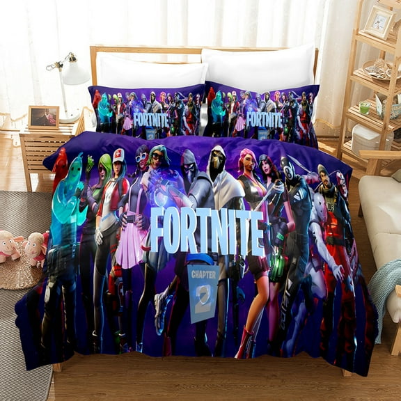 Fortnite Bedding Sets Twin Queen King Size Game Printed Bed Set 3Pcs Duvet Cover Bedroom Decor for Boys Girls Adult Gift 1Comforter 2 Pillowcases