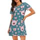 thumbnail image 1 of Disketp Funny Pig Faces para Camisón Corto de Manga Corta para Mujeres, Camisón Cómodo con Escote Redondo, Bonito y Confortable, 1 of 6