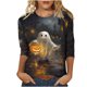 thumbnail image 2 of Ichuanyi liquidación de halloween femanina camiseta sexy de moda estampada con manga larga cuello redondo ruchabe blose ICHUANYI WER202308247627, 2 of 5