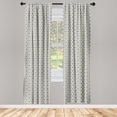 thumbnail image 2 of Ambesonne Geometric 4-Panel Curtains, Rhombus Star Pattern, 56"x84", Ivory and Grey, 2 of 4