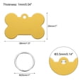 thumbnail image 2 of Bone Shaped Dog Tag Pet ID Tags, 38mmx25mm/1.5"x1" Metal Yellow Blank with Ring for Pendant Crafts, 10pcs, 2 of 6
