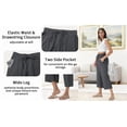 thumbnail image 5 of TEMOFON Pants for Women Summer Capri Pants Waisted Drawstring Wide Leg Linen Pants with Pockets Flowy Casual Pants XL, 5 of 10