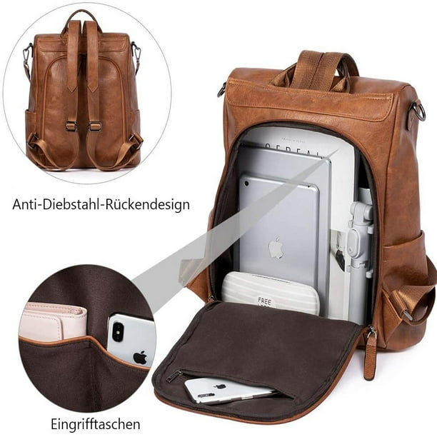 Women Backpack Purse Leather Fashion Travel Casual Detachable