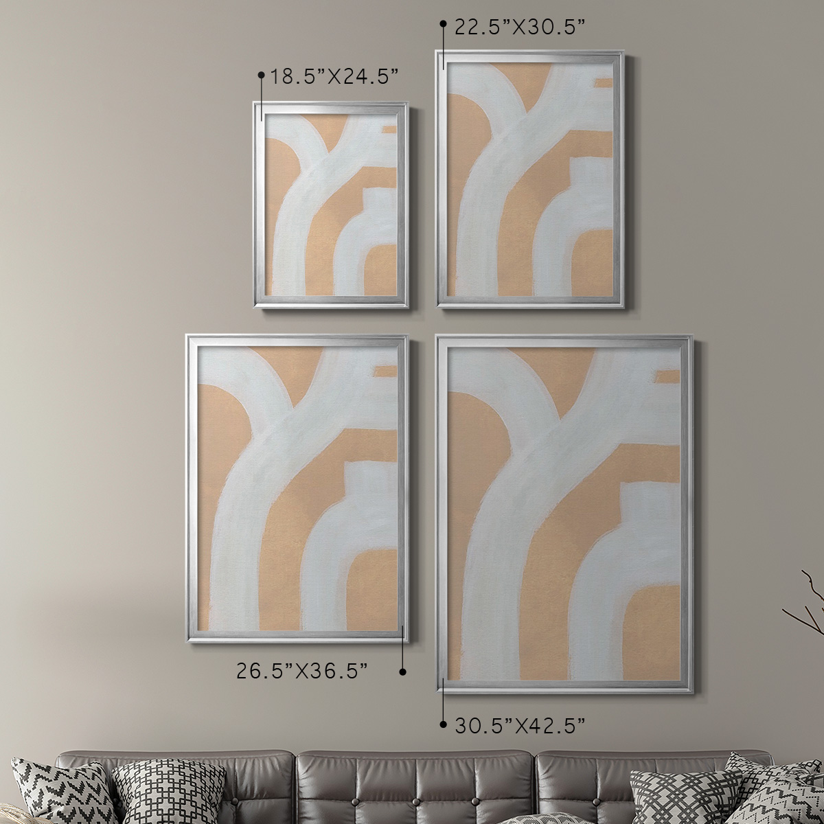 Neutral Winding Paths I Premium Framed Print, in Gold, Black, or Silver - Ready to Hang