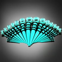 50 Pieces Ear Stretching Kit with Acrylic Tapers and Plugs Plus Silicone Tunnels Complete Ear Gauges Expander Set for Beginners Body Piercing Jewelry Lightweight Ear Stretchers for Men and Women