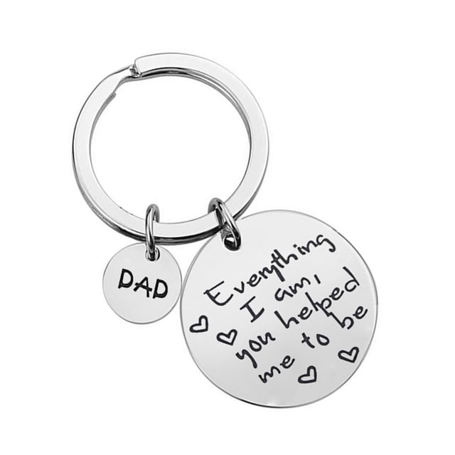RENACLIPY Stylish Stainless Steel Dad Key Rings with Creative Heart Ornament and Key Holder