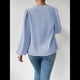 thumbnail image 4 of Blusas de Mujer con Cuello Vuelto, Larga, para Profesora, Oficina, Negocios, Elegantes, Informales Azul XXXL, 4 of 5
