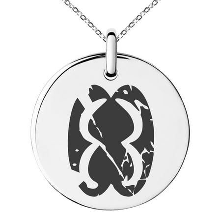 Family Unity Medallion - Stainless Steel Ancient Tribal Unity Rune Engraved Small Medallion Circle Charm Pendant Necklace