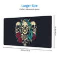 thumbnail image 4 of DouZhe Large Mouse Pad, Vintage Skull Flower Rose Non-Slip Waterproof Rubber Keyboard Office Desk Pads Mousepad, 29.5 x 15.8 inches 3mm Thick, 4 of 7