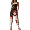 thumbnail image 6 of Womens Christmas Print Sleeveless Overalls, Casual Loose Wide Leg Jumpsuit with Adjustable Shoulder Straps, 6 of 8