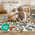 thumbnail image 4 of ODIKA Zoo Storybook Classroom Educational Tone Playroom Daycare Animals for Living Room, Under Sectional, Family , Non-Slip Flatwoven, 4 of 7