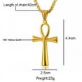 thumbnail image 4 of Retro Ankh Necklace Egyptian Cross Necklaces & Pendants Jewelry 14K Yellow Gold Vintage Crux Ansata Prayer Jewelry, 4 of 7