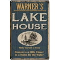 thumbnail image 1 of WARNER'S Lake House Blue Cabin Home Decor Gift 8x12 Metal 108120038344, 1 of 1