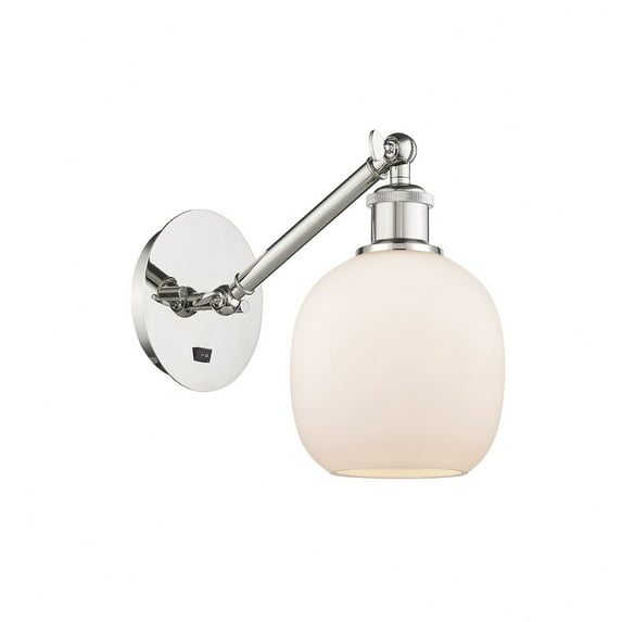 317-1W-PN-G101-LED-Innovations Lighting-Belfast - 1 Light Wall Sconce In Industrial Style-11.38 Inches Tall and 6 Inches Wide Polished Nickel Matte