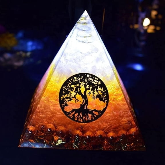 Emf Protection Orgonite Pyramid Tree of Life Ariel Maripura Sahasrara Magnetic Field Therapy,8cm/3.15inches