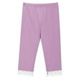 thumbnail image 5 of Gubotare Toddler Girl Pants Girls Capri Leggings Toddler 3/4 Pants with Flowers Pattern (Light Purple,Size 5-6 Years), 5 of 8