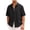 Black, variant on Men's Knitted Button Down Shirts, Summer Short Sleeve Loose Fit Lapel Business Shirts Soild Color Lightweight Beach Shirt with Pockets Army Green XXL