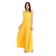 thumbnail image 4 of Mujer Verano Bohemio Floral Casual Abrigo Cuello en V Ruffle Cap Cinturón sin mangas A-line Dobladillo plisado Swing Midi Sun Dress, Amarillo, 2xl Feliz Sencillez, 4 of 5