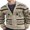 Khaki, variant on Mialoley Men Winter Zipper Sweaters Geometric Print Long Sleeve Cardigan Fall Casual Knitted Jumpers for Streetwear