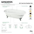 thumbnail image 5 of Aqua Eden VCT7D663013NB0 66" Cast Iron Oval Double Ended Clawfoot Tub (7" Faucet Drillings), White/Matte Black, 5 of 6