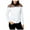 White - brightwhite, variant on maison Jules Womens Ruffled Illusion Contrast Button Up Shirt, White, Medium