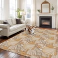 thumbnail image 2 of Orange Shell Coastal Area Rugs 5'x8', Washable Small Throw Rugs for Classroom Bedroom, Vintage Ocean Starfish Seaside Indoor Outdoor Rug Non-Slip Low Pile Carpet Runner Reversible Floor Mats, 2 of 8