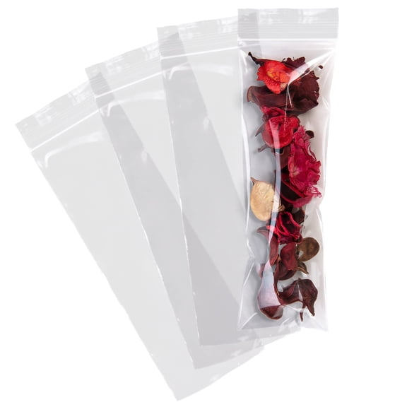 Clear Plastic Reclosable Zipper Bags, 2 Mil Poly Jewelry Bags, 1000 Count, 3 x 10 in