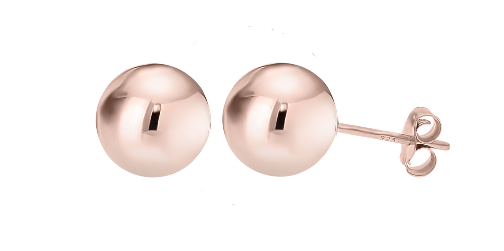 8mm Sterling Silver Ball Stud Earrings in 4mm 12mm and 14mm in Silver 10mm Gold or Rose Gold 6mm