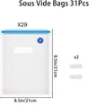 thumbnail image 2 of 31 Piezas de Bolsas de Vacío Reutilizables Libres de BPA (8.5x8.5 Pulgadas) con Doble Cierre y Válvula de Aire para Cocina Sous Vide, Microondas y Congelador, Incluye 2 Clips de Sellado, 2 of 5