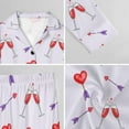 thumbnail image 6 of Top-kevin Pajama Sets for Womens Champagne Bottles Glasses Splashes Loose Button Down Long Sleeve Shirts And Pants Set, 6 of 12