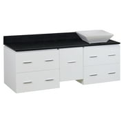 60-in. W Wall Mount White Vanity Set For Deck Mount Drilling Black Galaxy Top