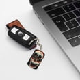 thumbnail image 6 of Goofa Glitch Screaming Skull Printed Rectangular Metal Keychain Bag Charm Floral Charm for Purse Keys Metal Keyring Gift for Women Accessories, 6 of 7