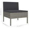 thumbnail image 2 of vidaXL 9 Piece Patio Lounge Set with Cushions Poly Rattan Gray, 2 of 6