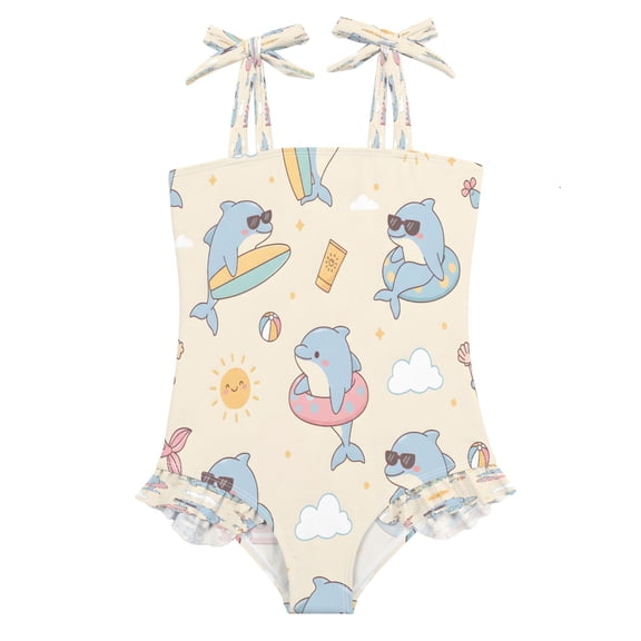 DIXRUYEE Swimsuit One Piece swimwear Cute Summer Dolphin of Pattern