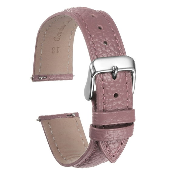 Uxcell Genuine Leather Watch Bands 18mm Flat Quick Replacement Leather Watch Strap Elegant Women Men Watch Straps Pink