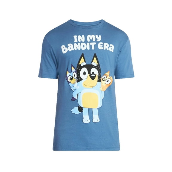 Men's Bluey In My Bandit Era Blue Graphic T-Shirt - Small