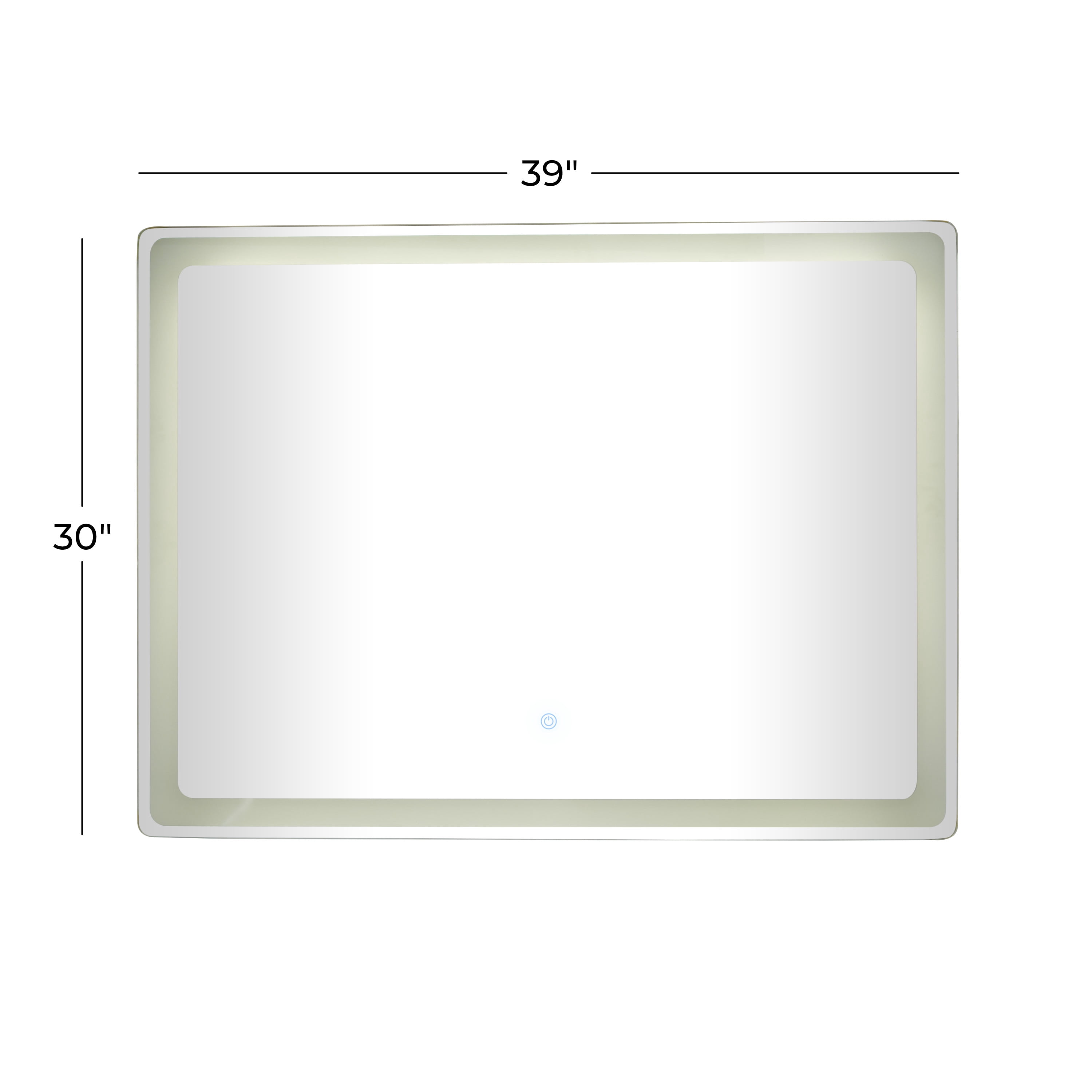 DecMode 39" x 30" Silver LED Mirror