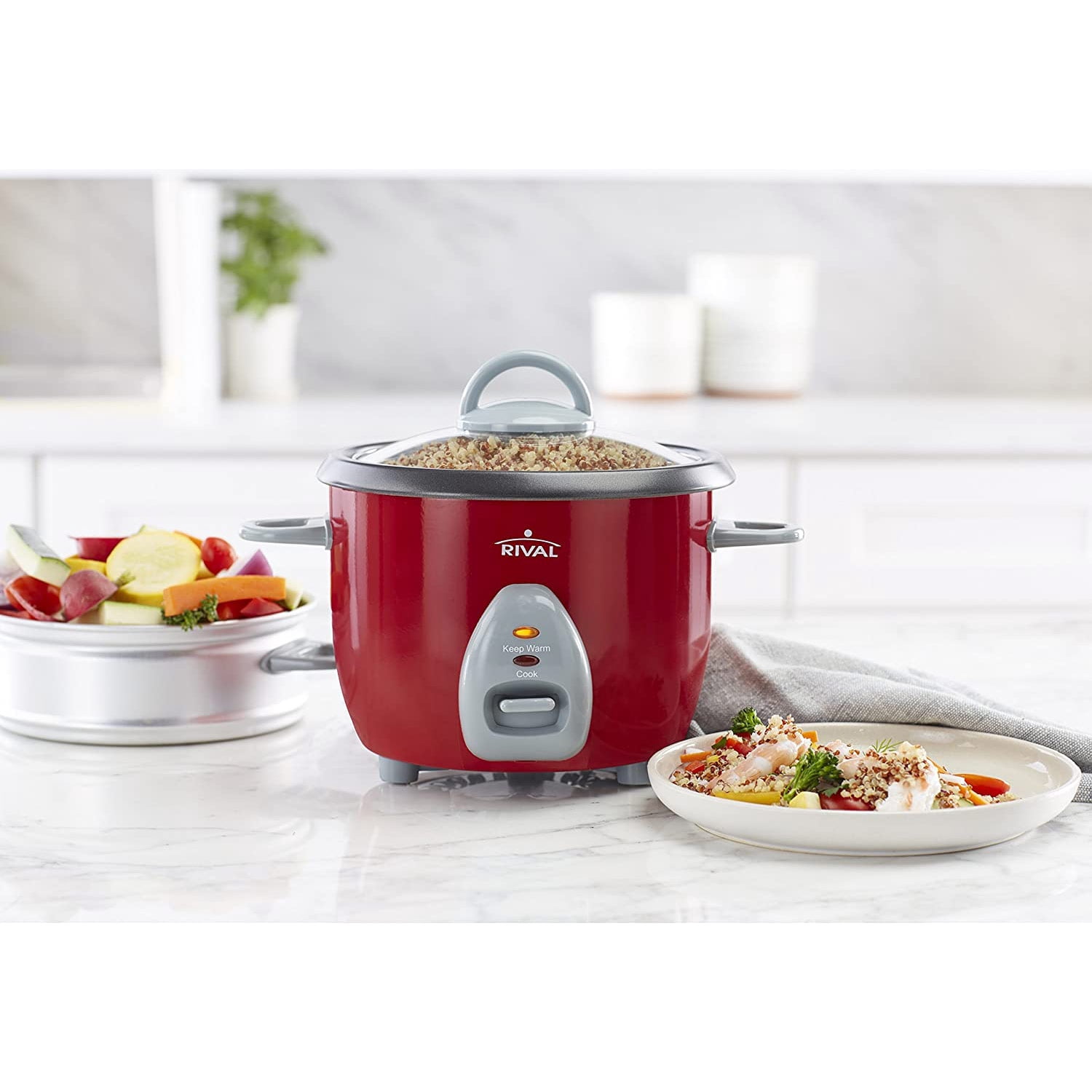 Rival RC61 Rice Cooker 6 Cup Red
