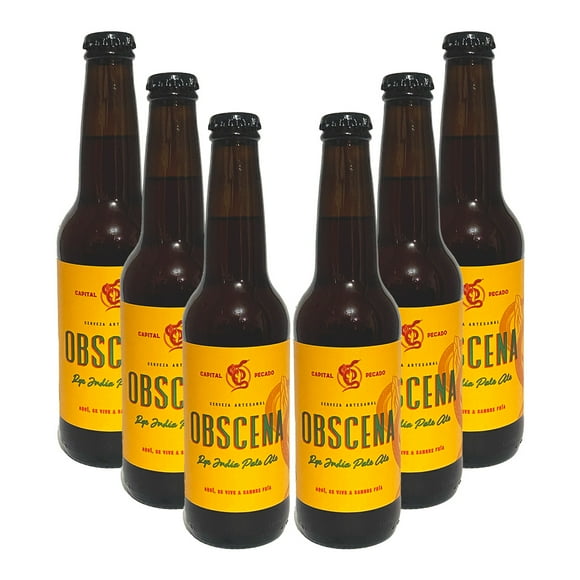 Six Pack Cerveza Artesanal Capital Pecado Obscena Rye India Pale Ale 355 ml