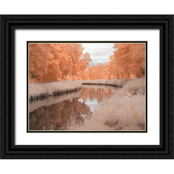 Bauer, Klaus 24x19 Black Ornate Wood Framed with Double Matting Museum Art Print Titled - Saarkanal