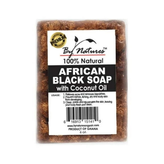 By Natures African Black Soap W/Coconut Oil 6.5 oz