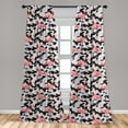 thumbnail image 5 of Ambesonne Flamingo Curtains, Watercolor Nature Camo, Pair of 28"x84", Dark Coral Pale Pink, 5 of 5