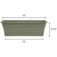 thumbnail image 3 of Dura Cotta Window Box Planter: 18" - Living Green - with Tray, Weatherproof Resin Box, Removable Tray for Indoor & Outdoor Use, Gardening, 2 Gallon Capacity, 3 of 7