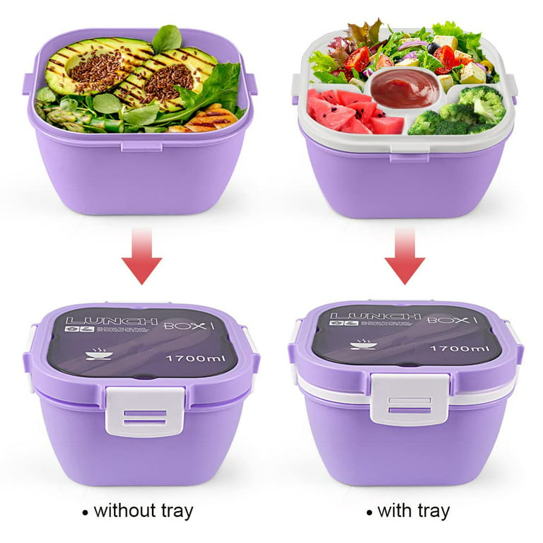 Goodful Gray Lunch To Go Salad Container System - Shop Travel & To-Go at  H-E-B