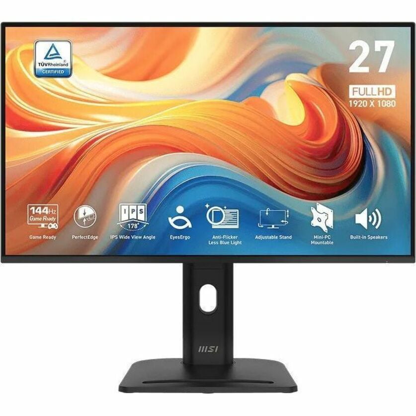 MSI PRO MP275PG E14, PRO MP275PGE14, Business Productivity Monitor, 27" IPS FHD 144Hz Adaptive-Sync Display, HDMI, DisplayPort
