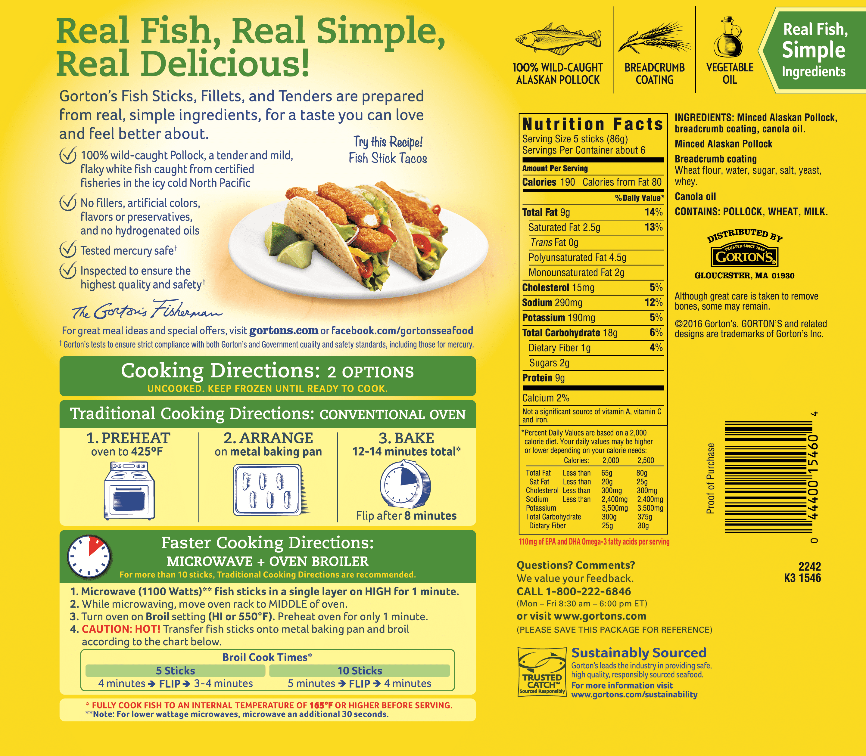 Gorton S Crunchy Golden 30 Ct Fish Sticks 19 Oz
