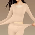 thumbnail image 4 of NominalSnug Womens Thermal Underwear Sets Built in Bra Long Sleeve Winter Warm Base Layer Top Pants for Cold Wearther Loungewear, 4 of 8