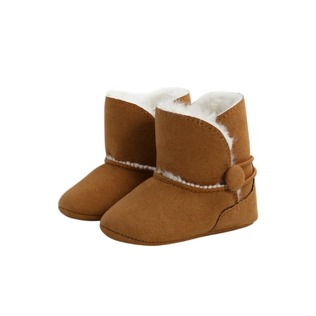 

Baby Winter Snow Boot Solid Color Fleece Boot with Nonslip Sole