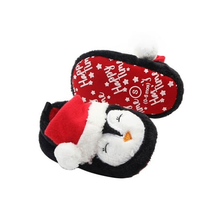 

Newborn Baby Boy Girl Christmas Crib Shoes Santa Socks Boots Soft Sole Anti-Slip Slippers Winter Warm Prewalkes