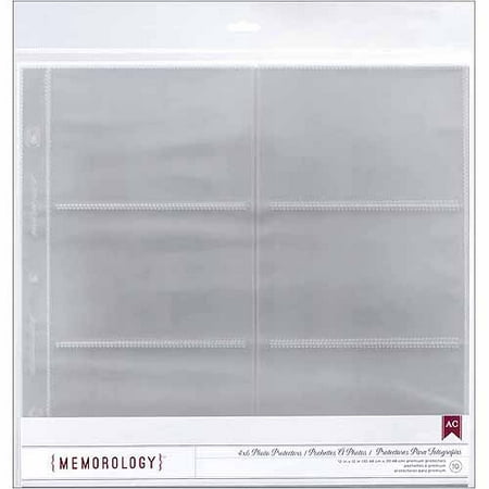 American Crafts Photo Protectors With Sleeves, 12" x 12" Sheet, 10/pkg, 6 (4" x 6") Pockets